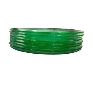 MacBeth Evans Dogwood Uranium Green Depression  8" Dessert/Salad Plates Set Of 8